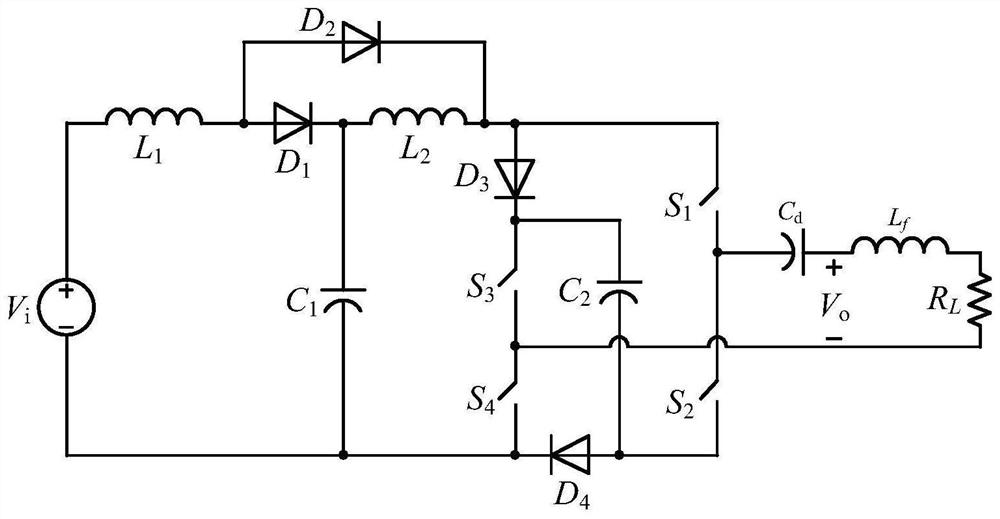 A four-switch single-phase single-stage switching boost inverter