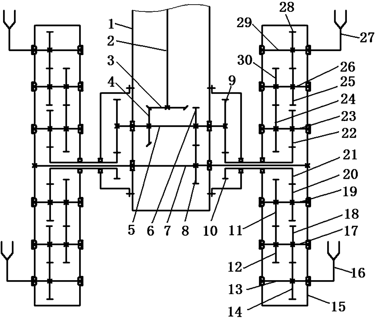 Wide and Narrow Row Transplanting Mechanism for Rice Pot Seedlings with Differential Gear System