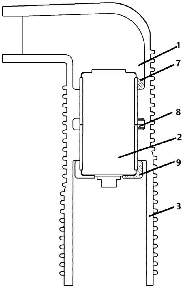 Thermoplastic material solid-sealed polar pole with voltage class of 35kV and above and preparation method thereof