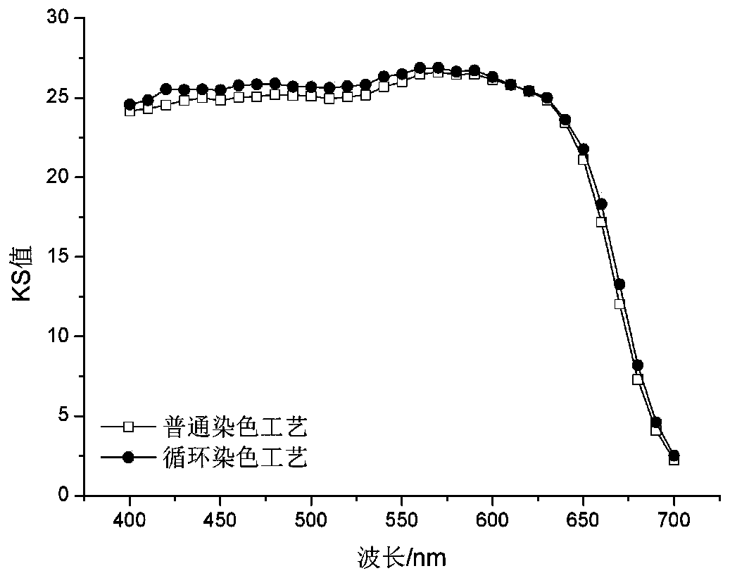 Full-process cyclic dyeing system and process and application thereof