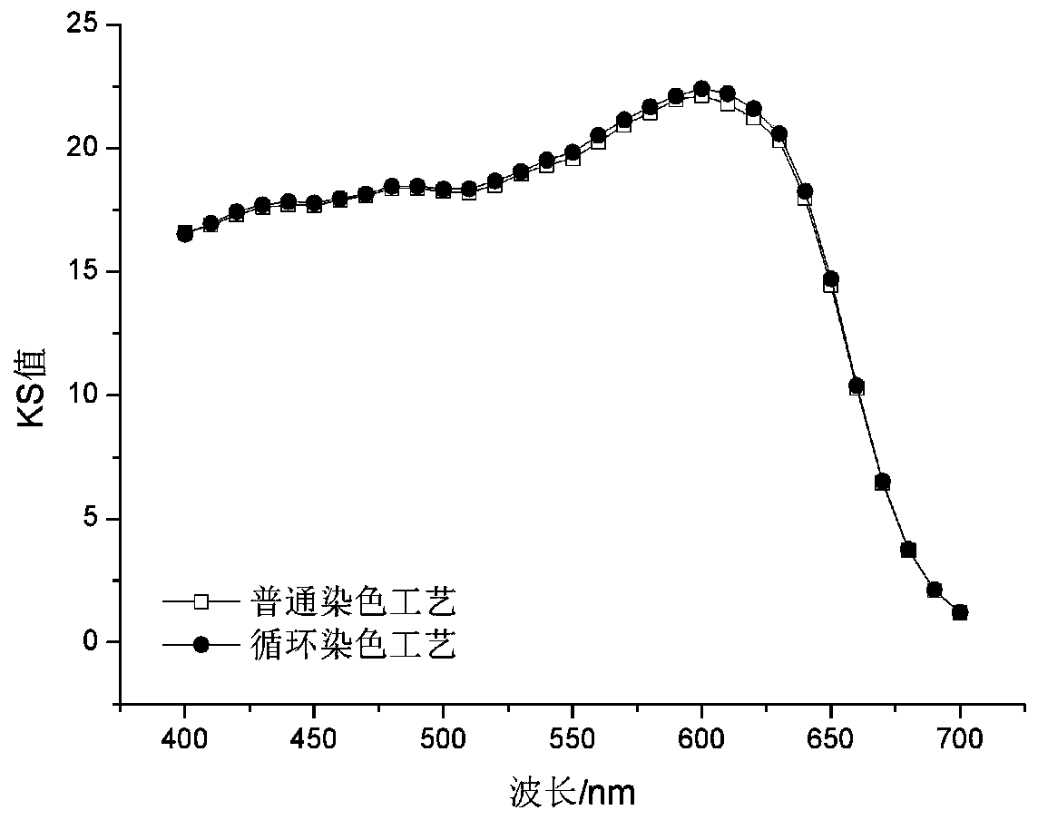 Full-process cyclic dyeing system and process and application thereof