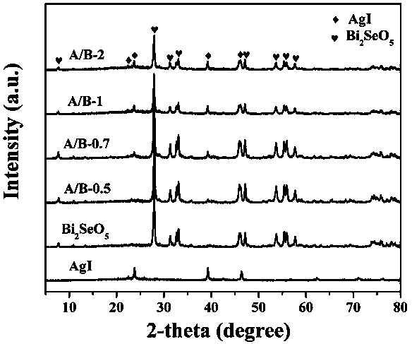 Preparation method and application of silver iodide/bismuth selenate composite material