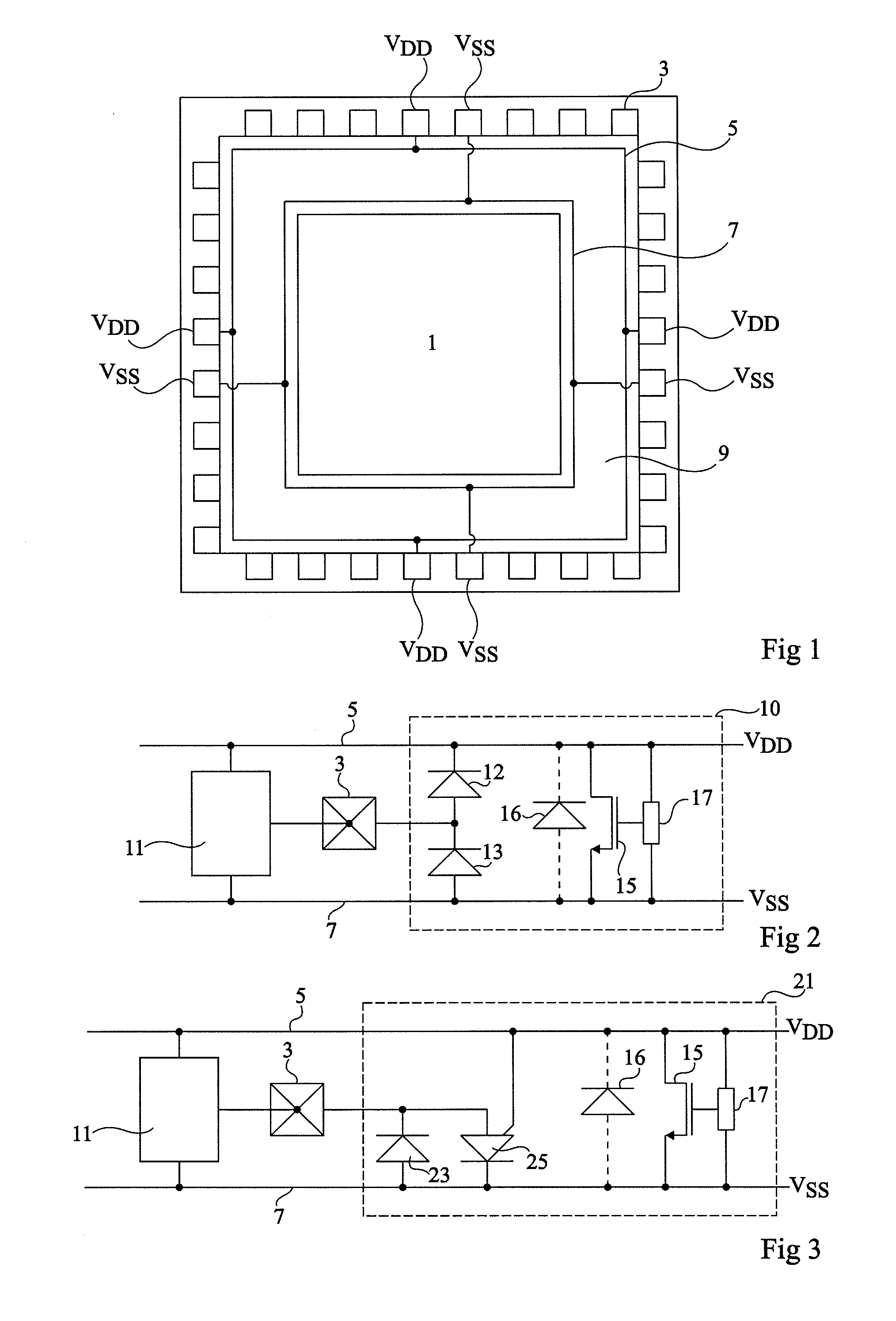 Structure for protecting an integrated circuit against electrostatic discharges