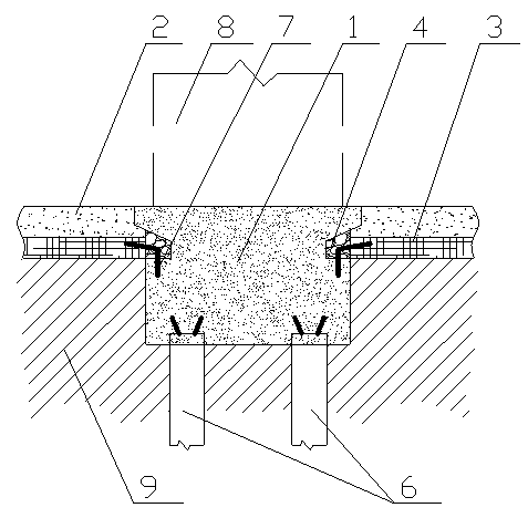 Basement construction method and plug type bearing platform structure