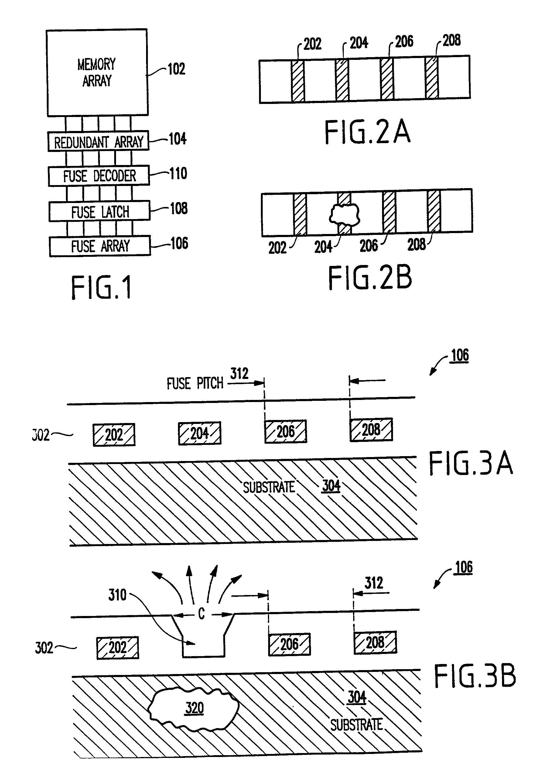 Metal wire fuse structure with cavity