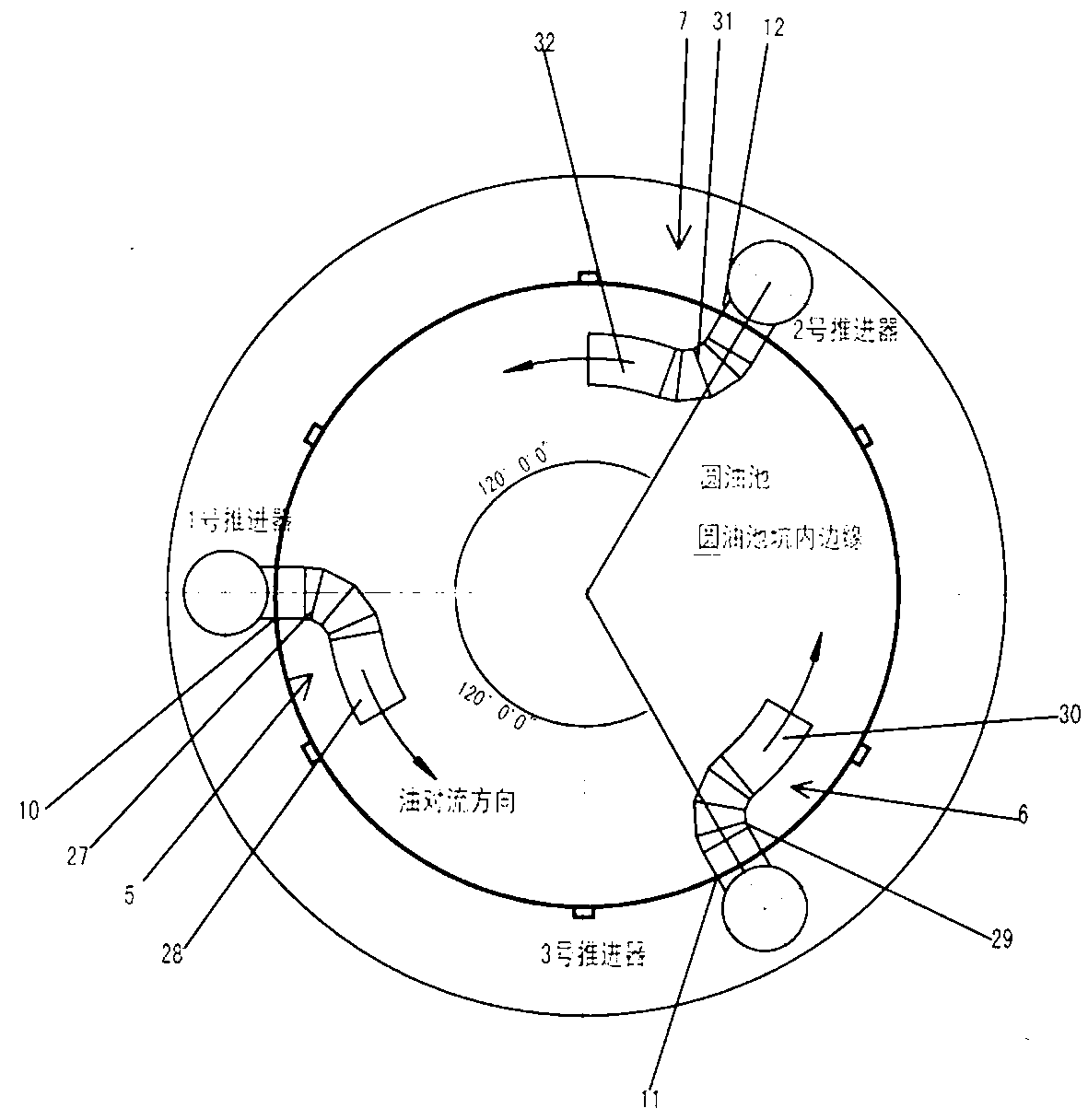 Bearing propelled stirring quenching device