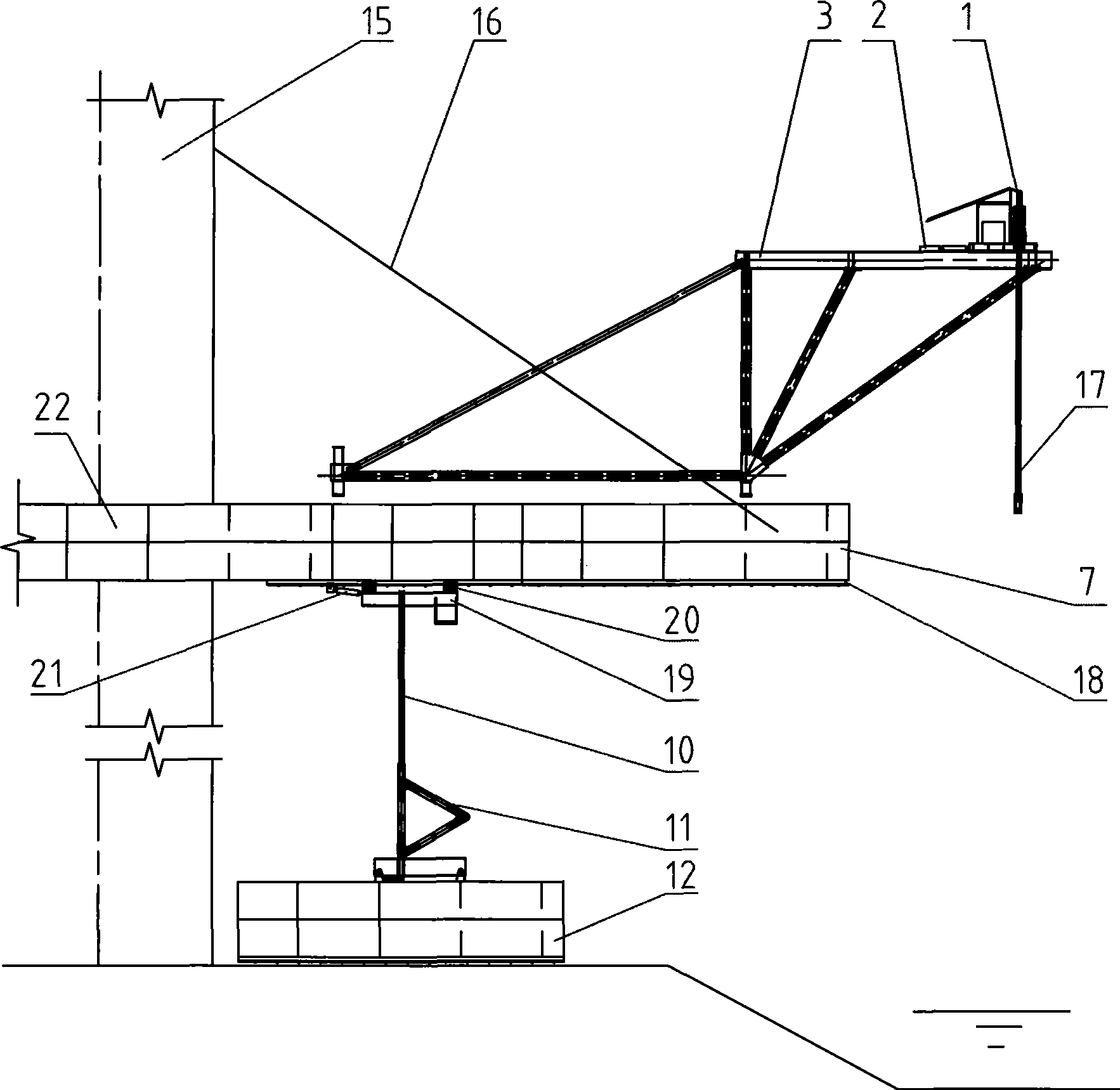 Construction methods of hanging beam and assembling cantilever in the bottom of steel case beam
