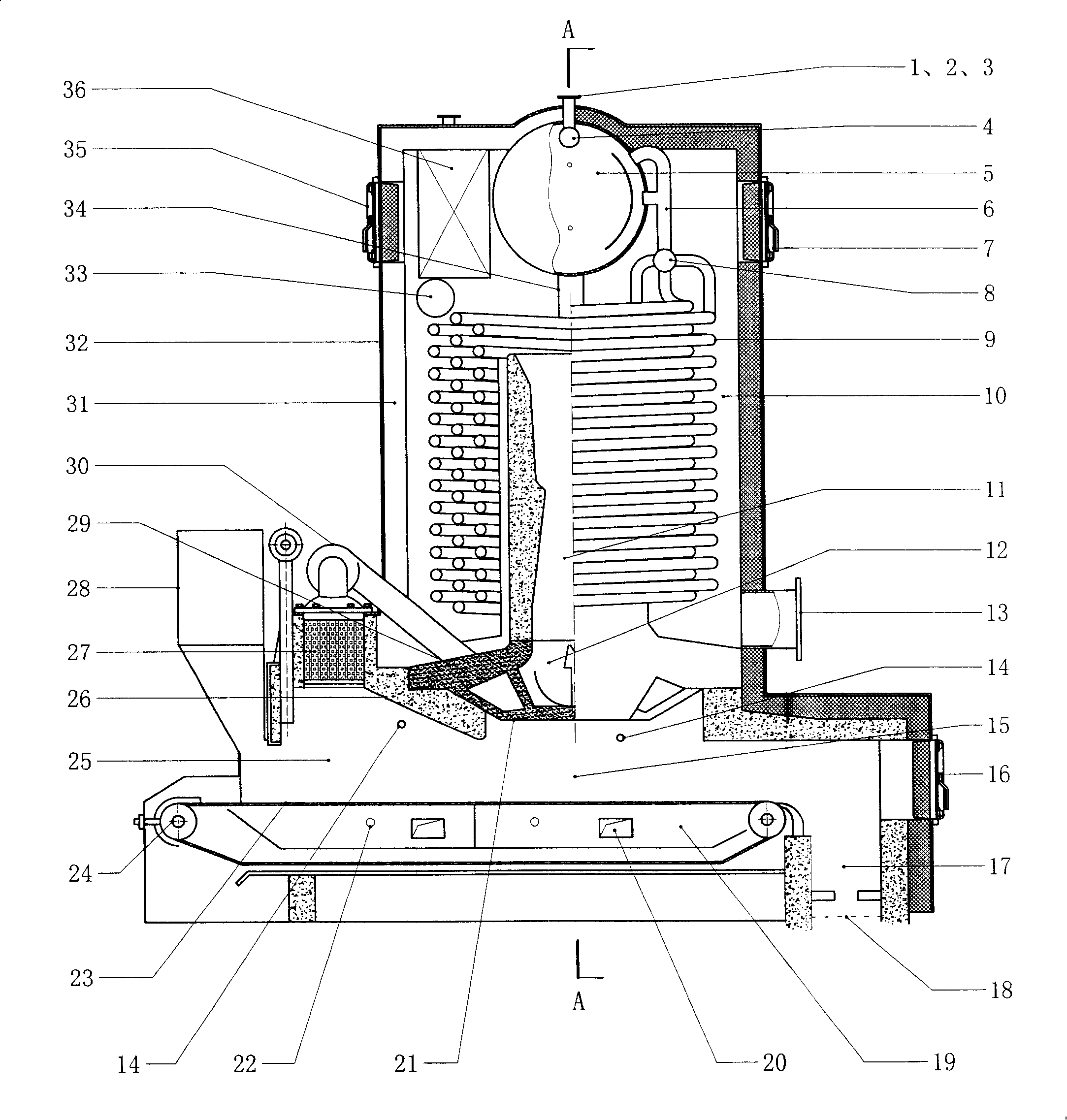 Dynamics gasification furnace and exhaust heat boiler composed by the same