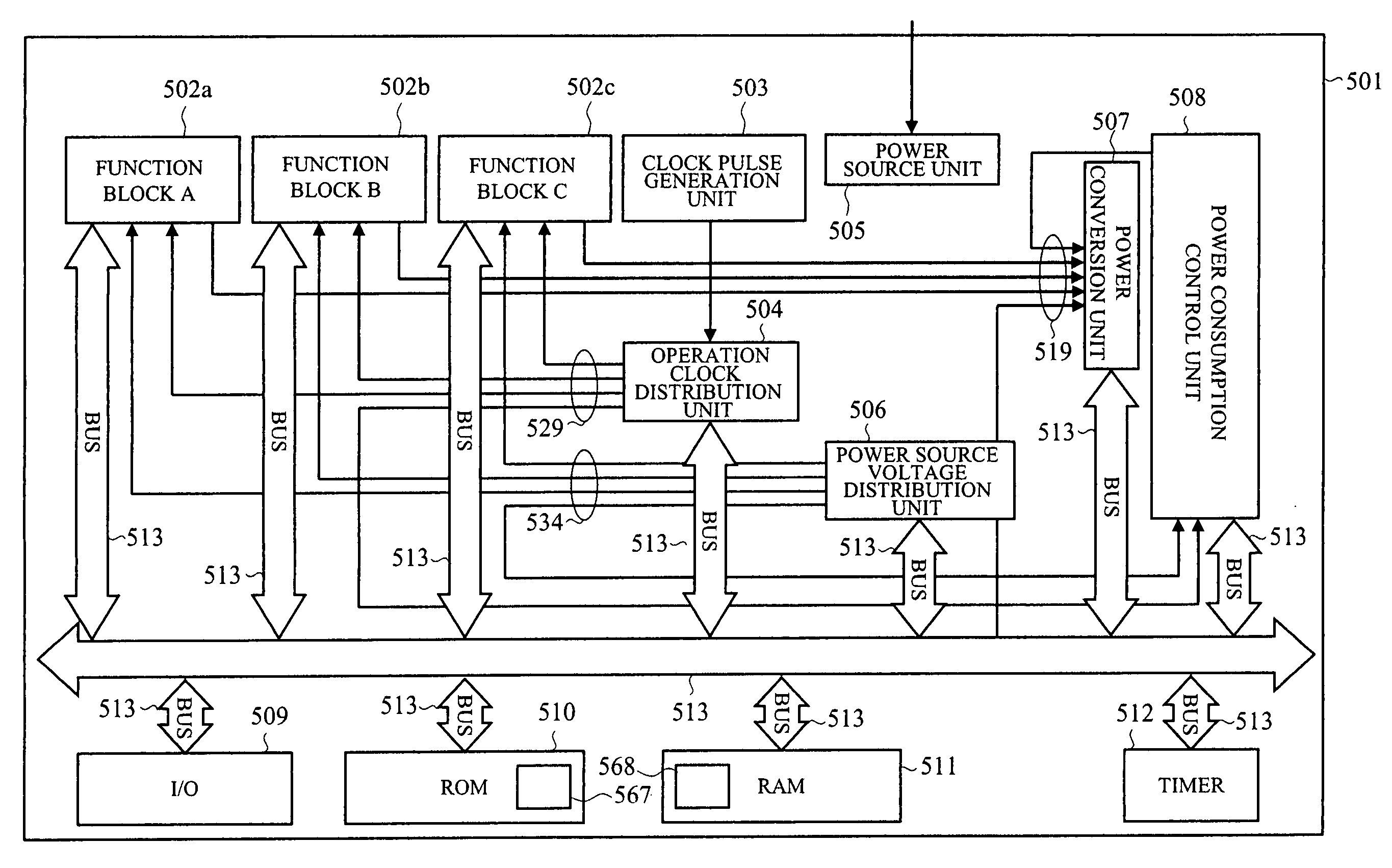 Semiconductor integrated circuit device and power consumption control device