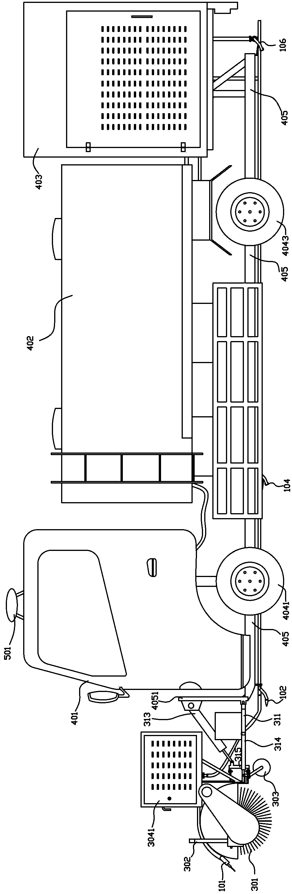 Multifunctional cleaning vehicle for road washing operation