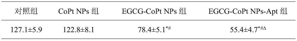 EGCG-CoPt NPs-Apt nanoparticles as well as preparation method and application thereof