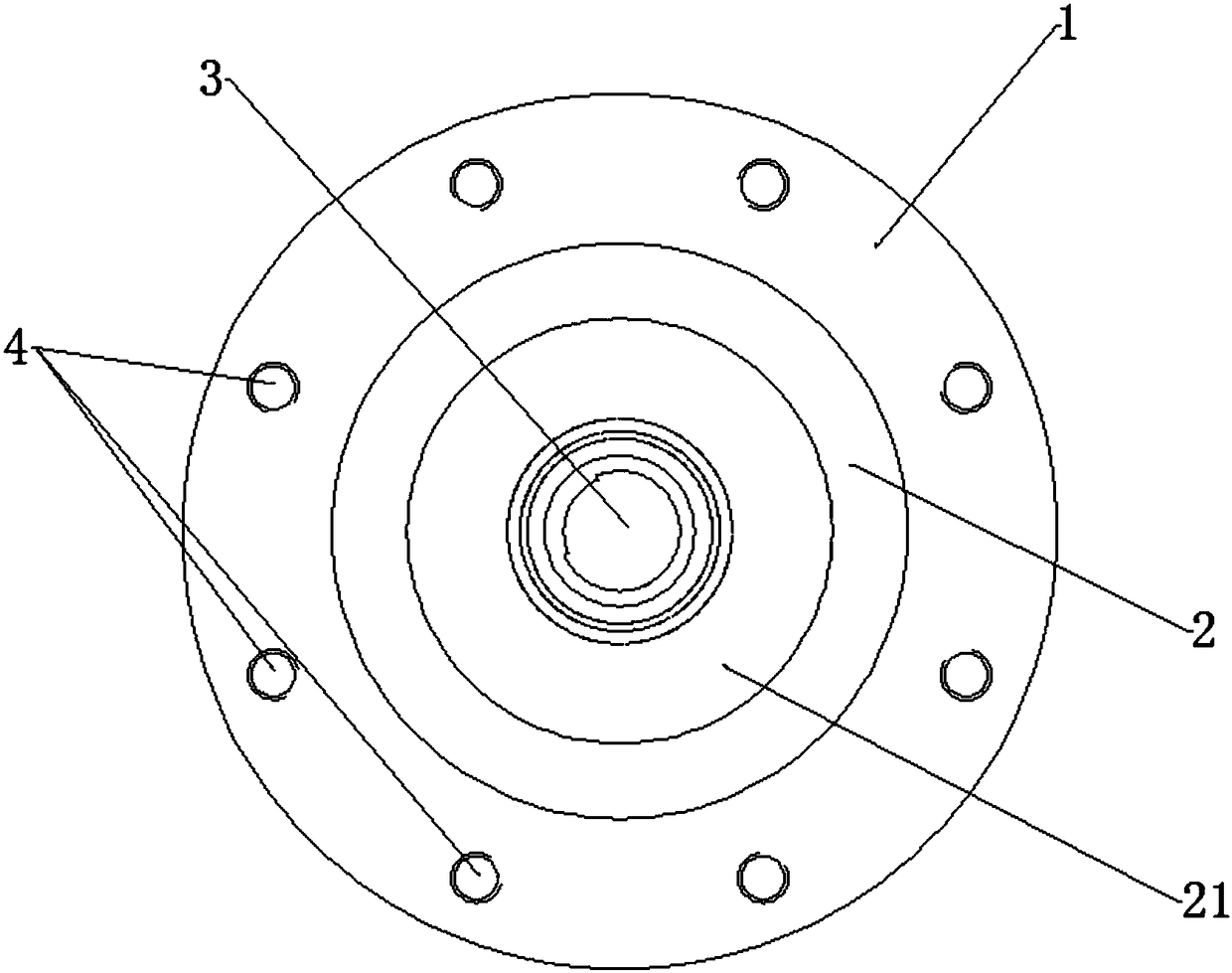 Flywheel seat for centrifugal collision crusher and centrifugal collision crusher