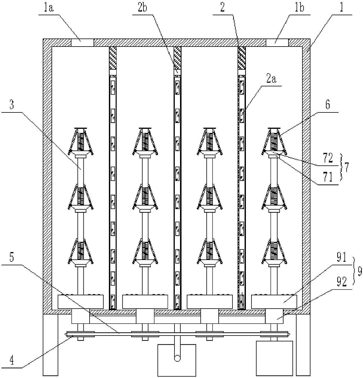 Photocatalysis device for degrading printing and dyeing wastewater