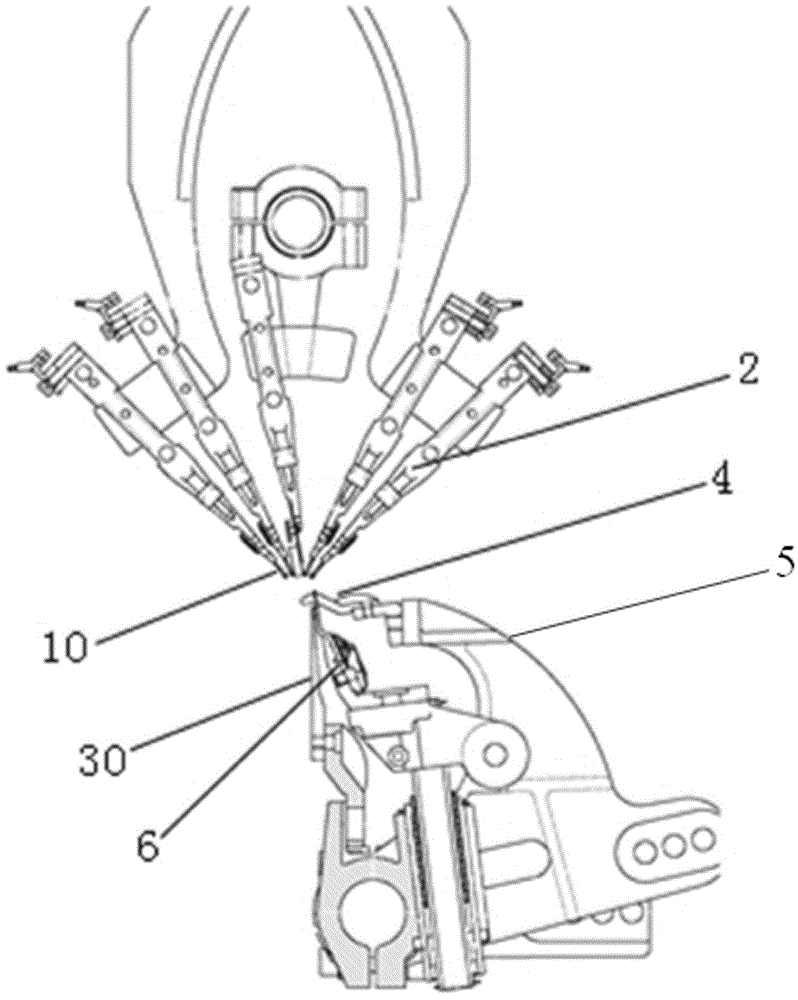Looping mechanism of artificial lawn warp knitting machine