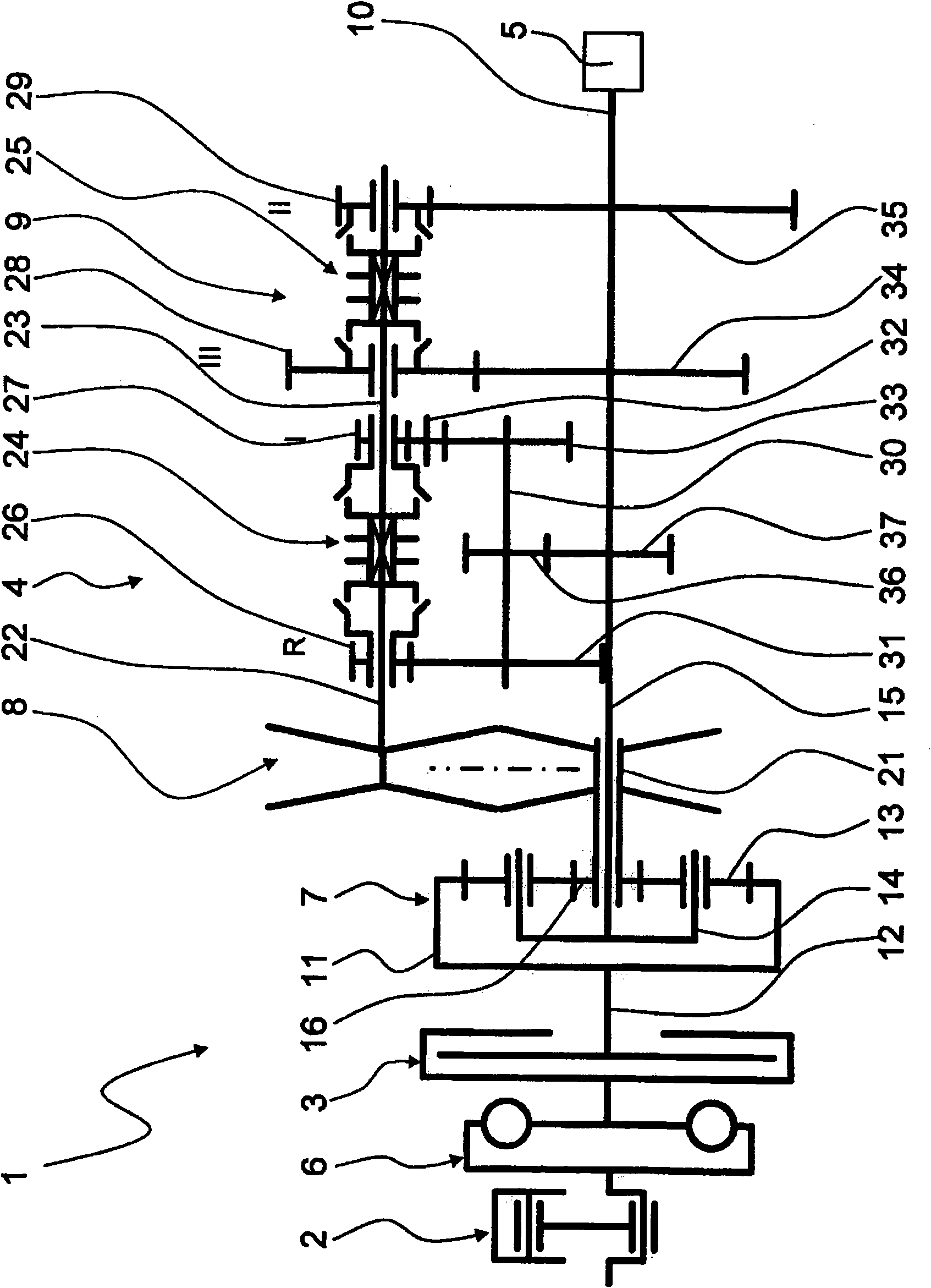 Infinitely variable transmission device of a drive train of a vehicle