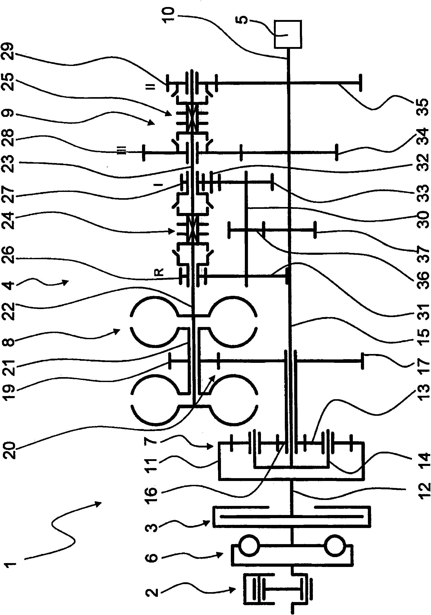 Infinitely variable transmission device of a drive train of a vehicle
