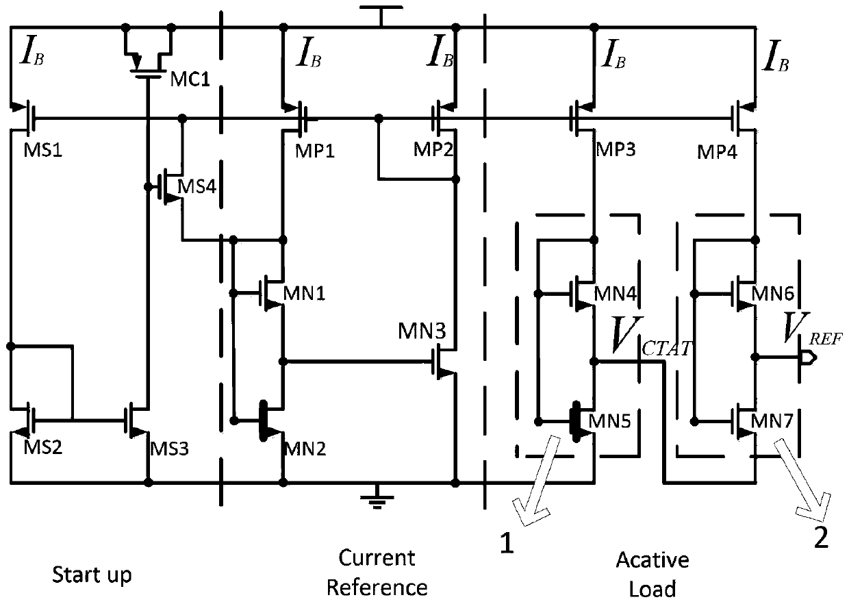 Subthreshold reference voltage generation circuit with ultra-low power consumption, low voltage and low temperature drift