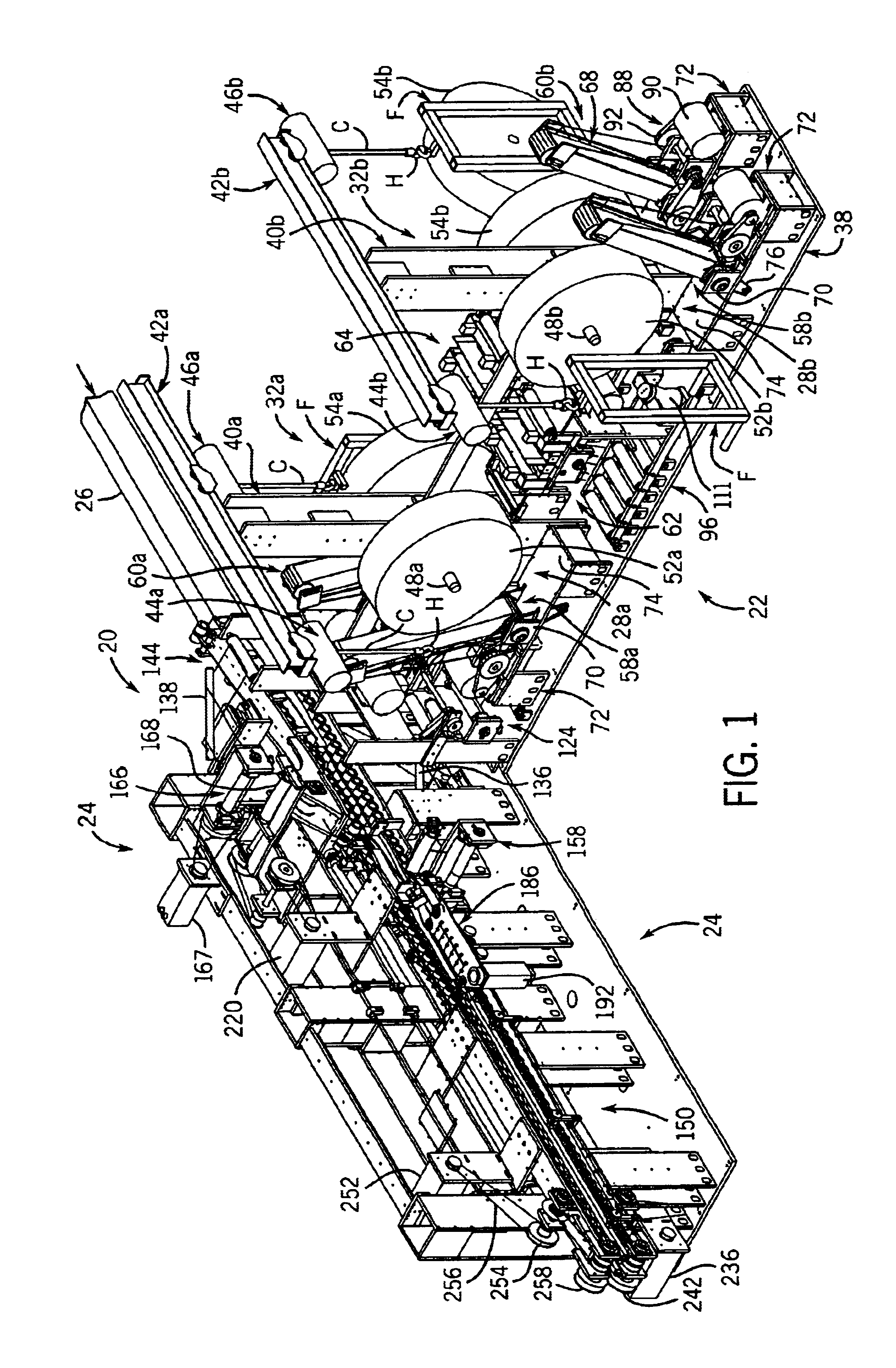 Banding system including an internal backing member for wrapping an elongated article such as a stack of interfolded paper towels