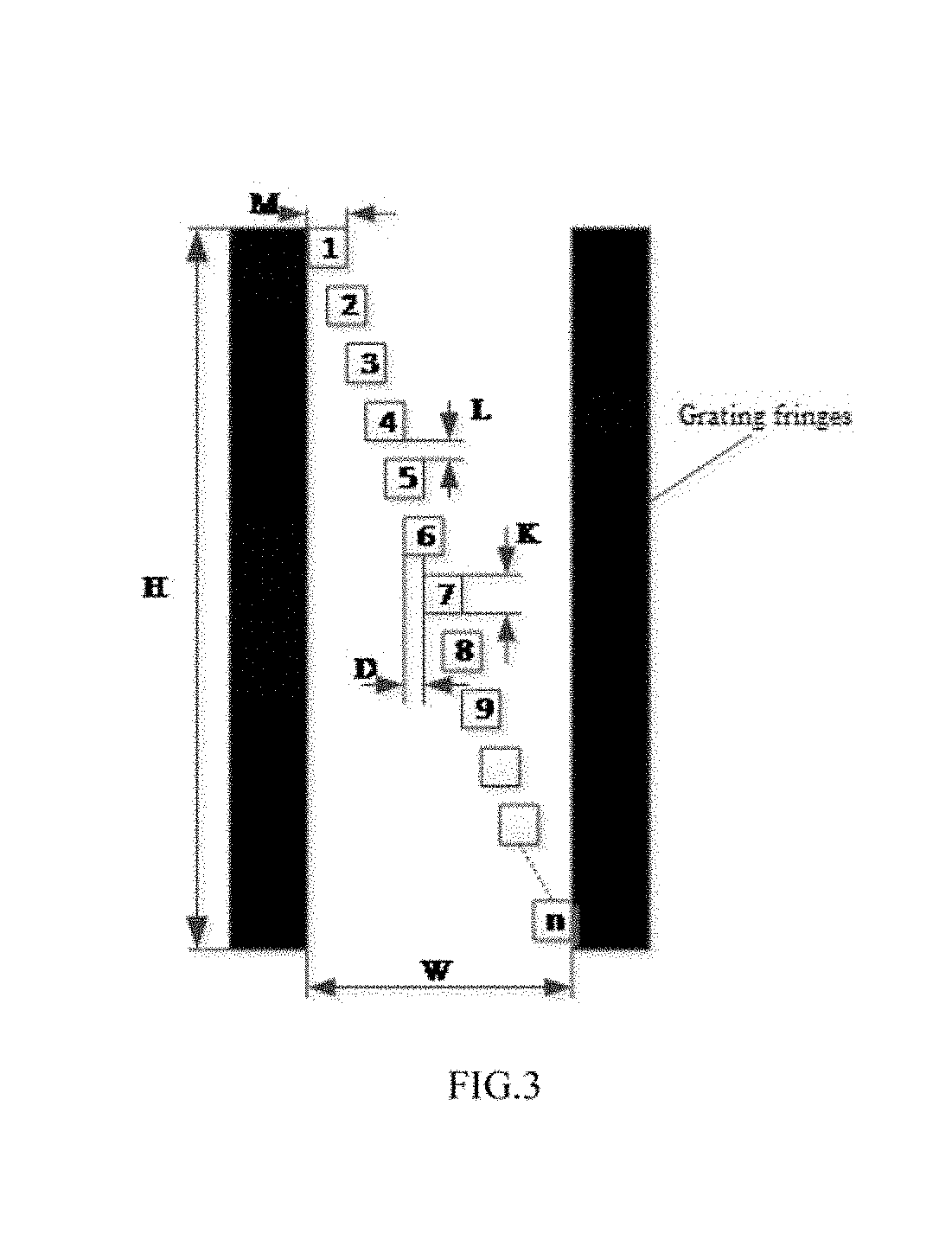 Array photoelectric sensor grating displacement detection system and method