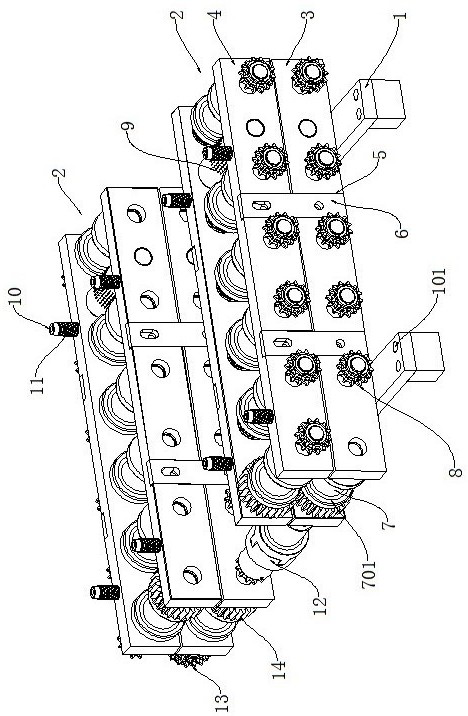 One-to-multiple batten compression roller conveying device