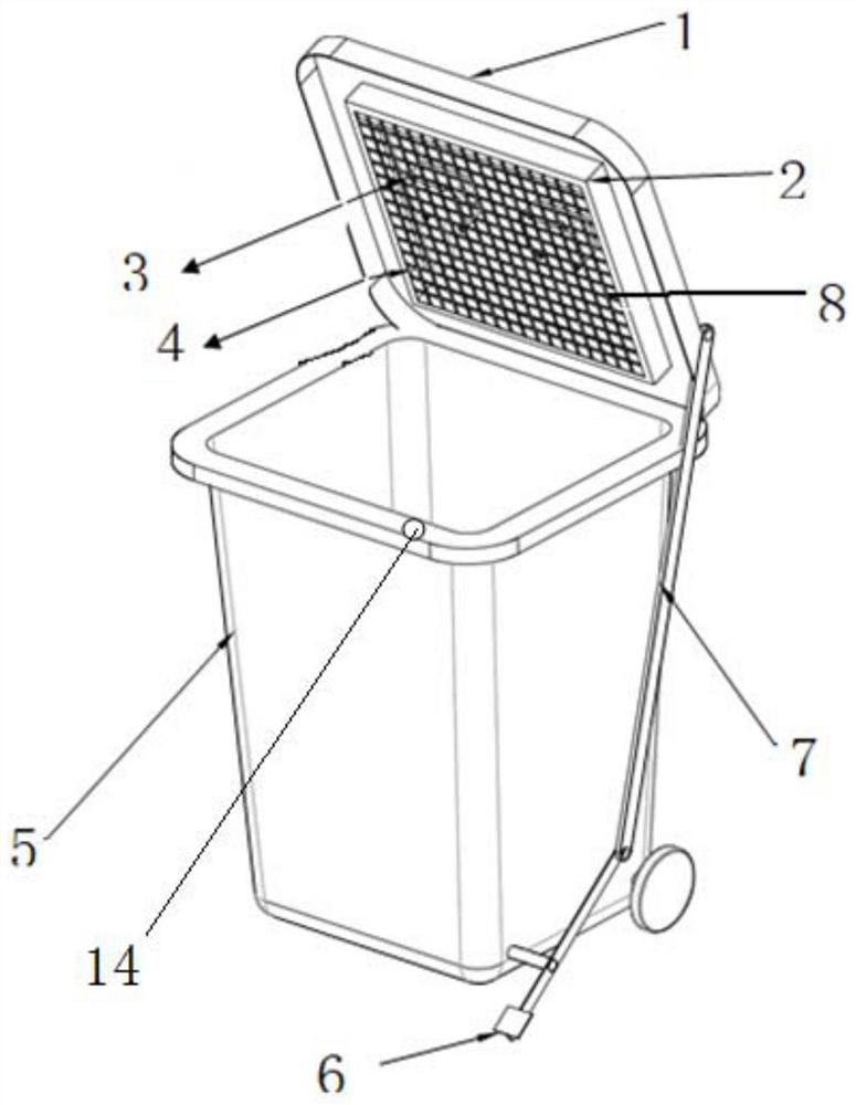 Intelligent garbage can with disinfection function for storing medical waste