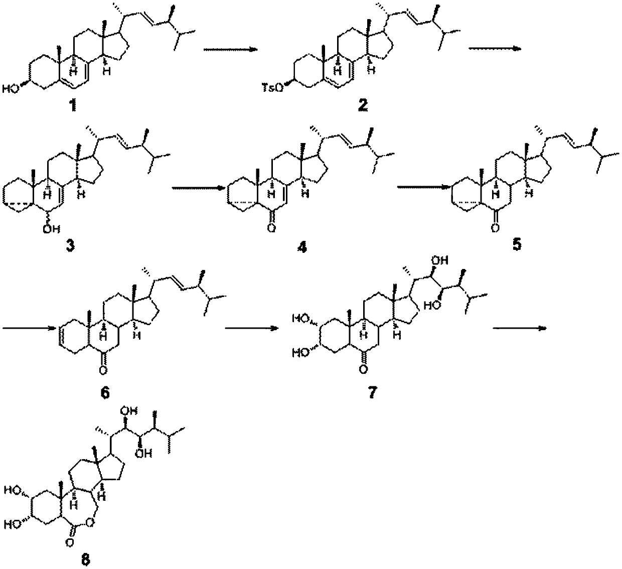 Method for synthesizing 24-epibrassinolide