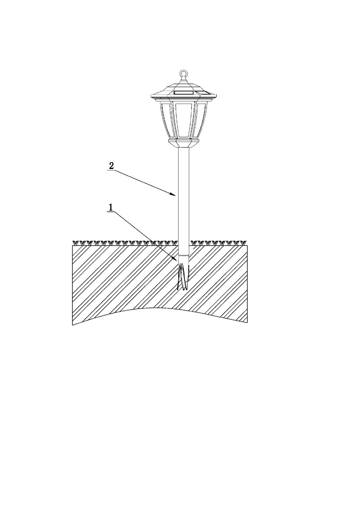 Angle plug device for fixing lamp post