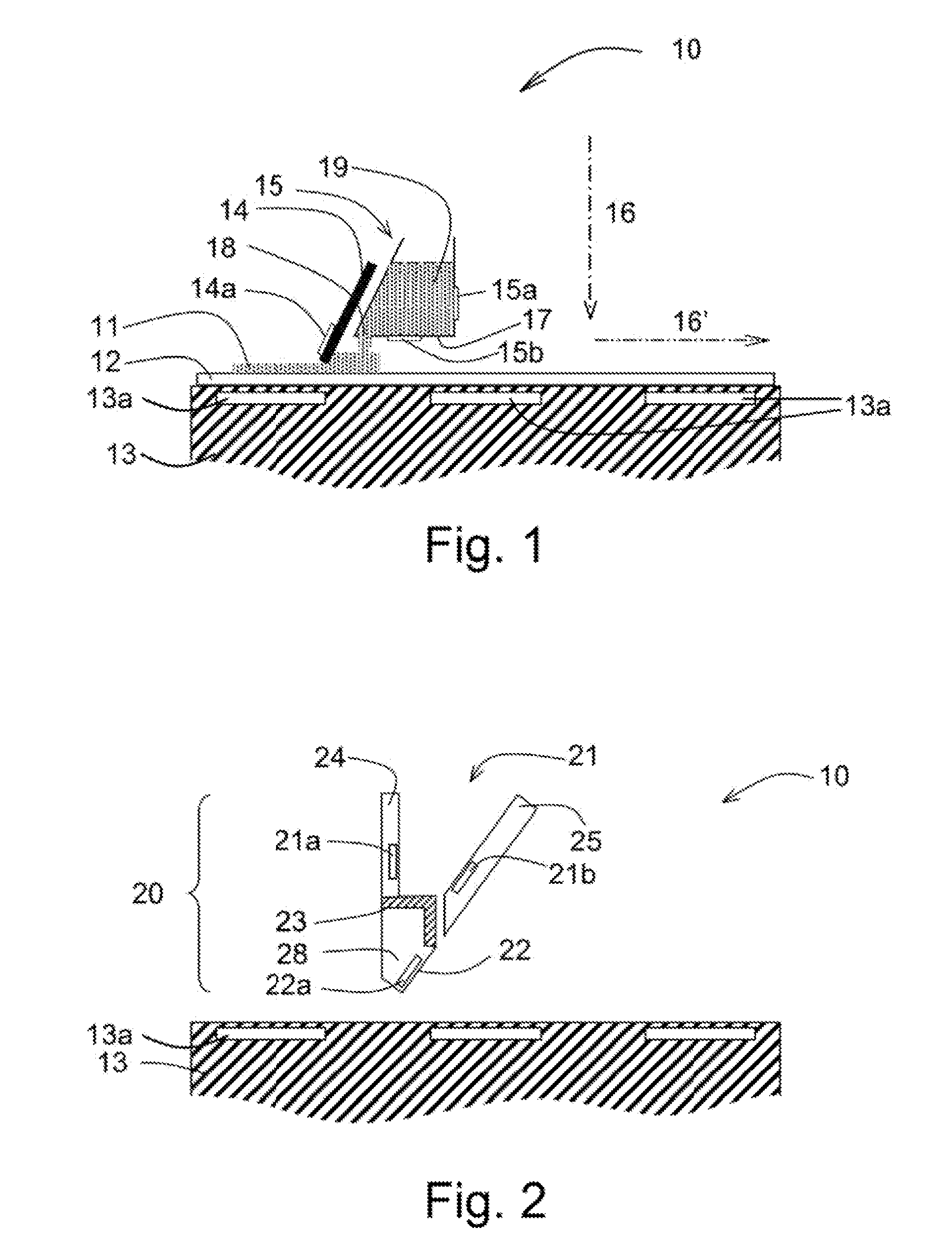 Device and method for knife coating an ink based on copper and indium