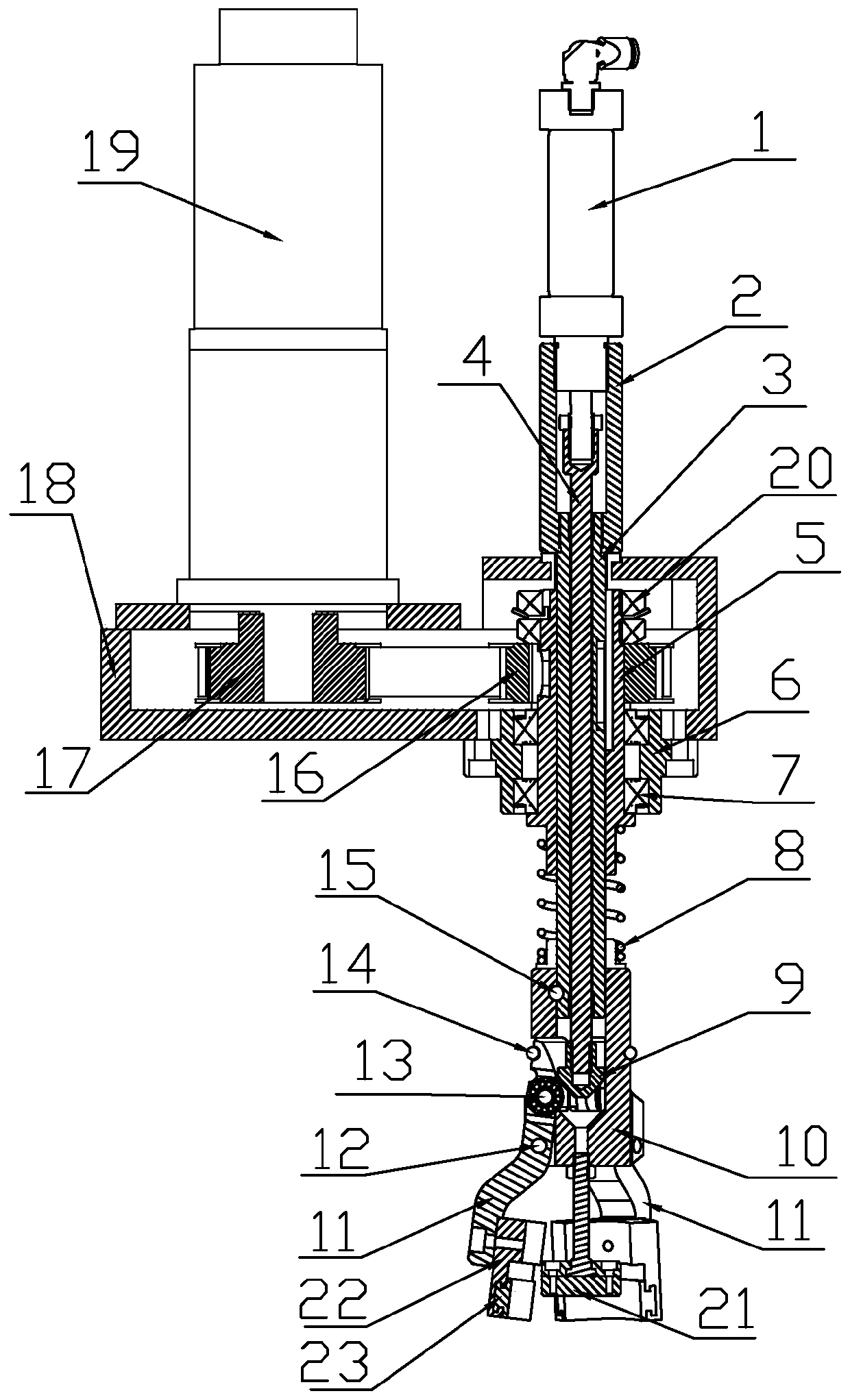 Detachable disassembly and assembly cap screwing mechanism of cap screwing machine