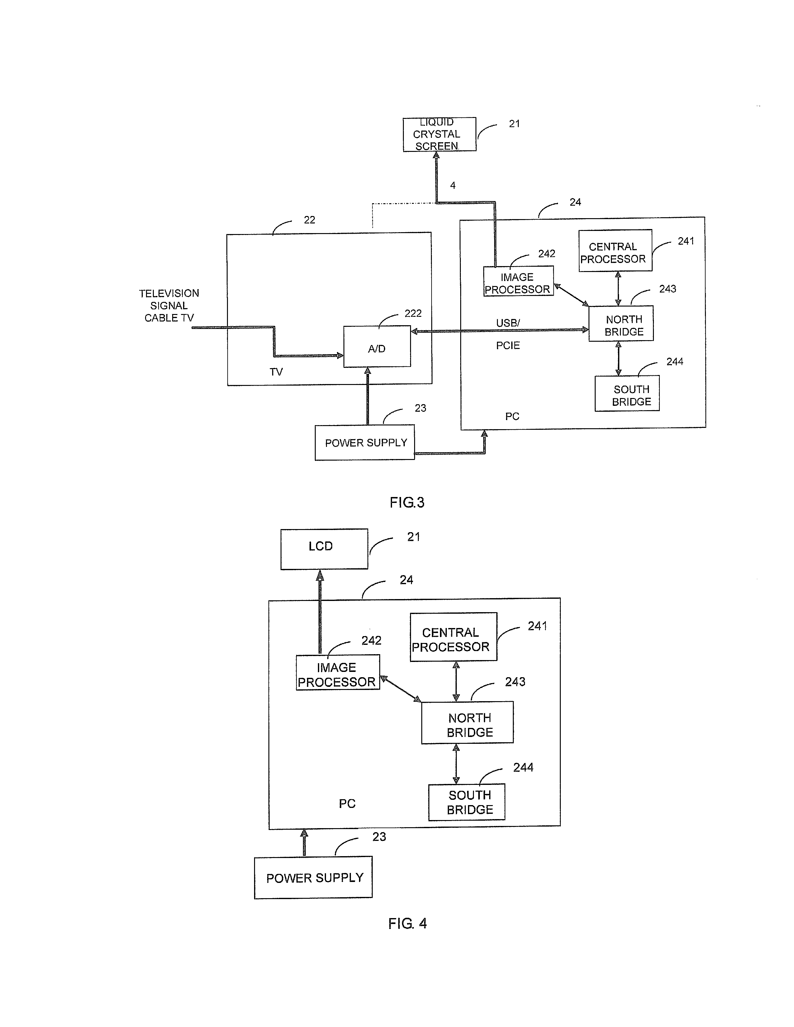 Terminals having a television function and display methods