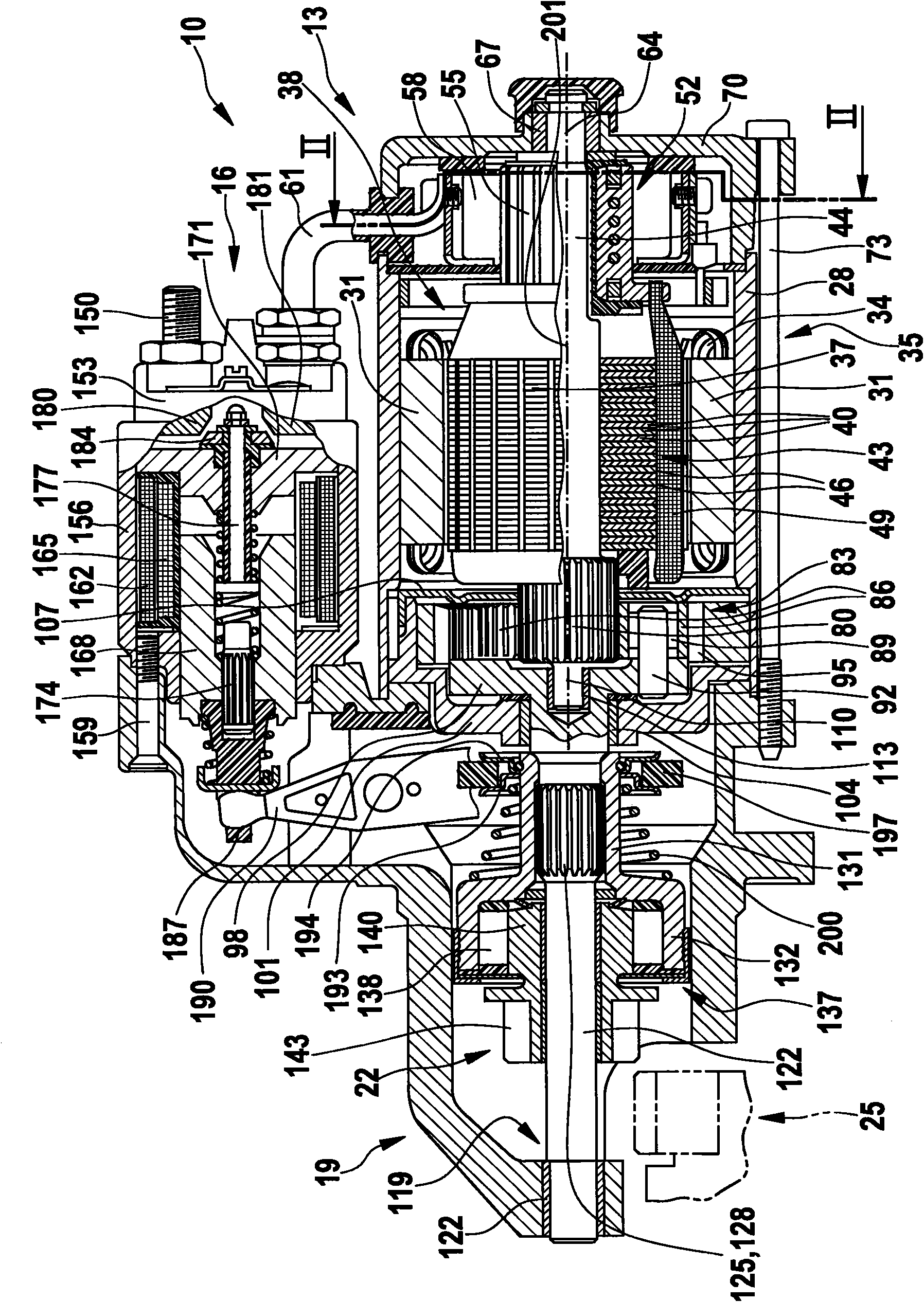 Electrical drive machine having stator and rotor