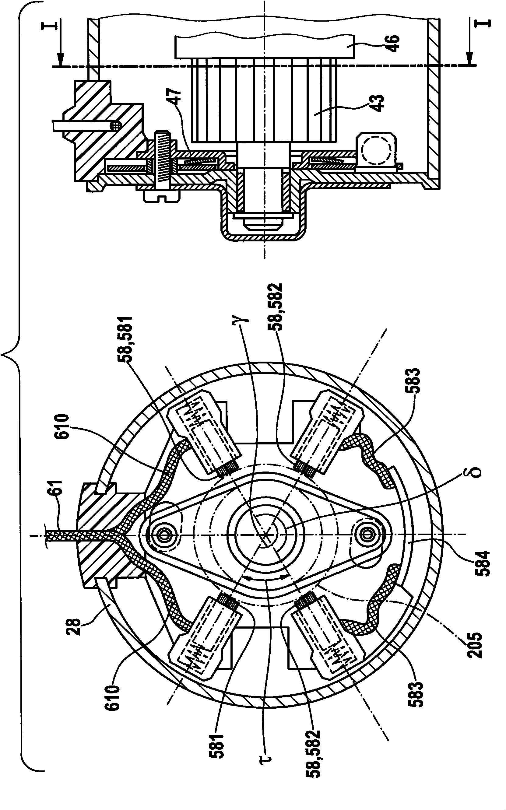 Electrical drive machine having stator and rotor