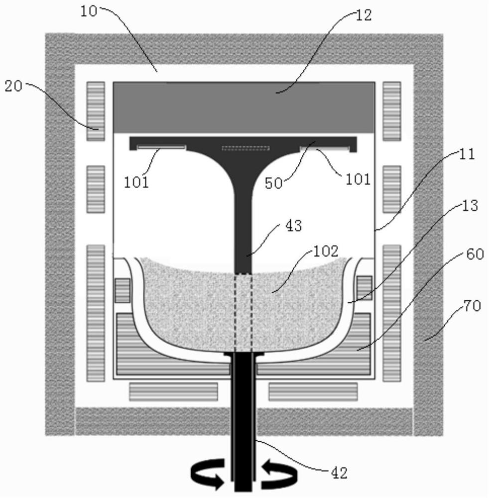 Silicon carbide crystal growing device