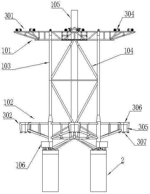 Pile stabilizing platform mounting process