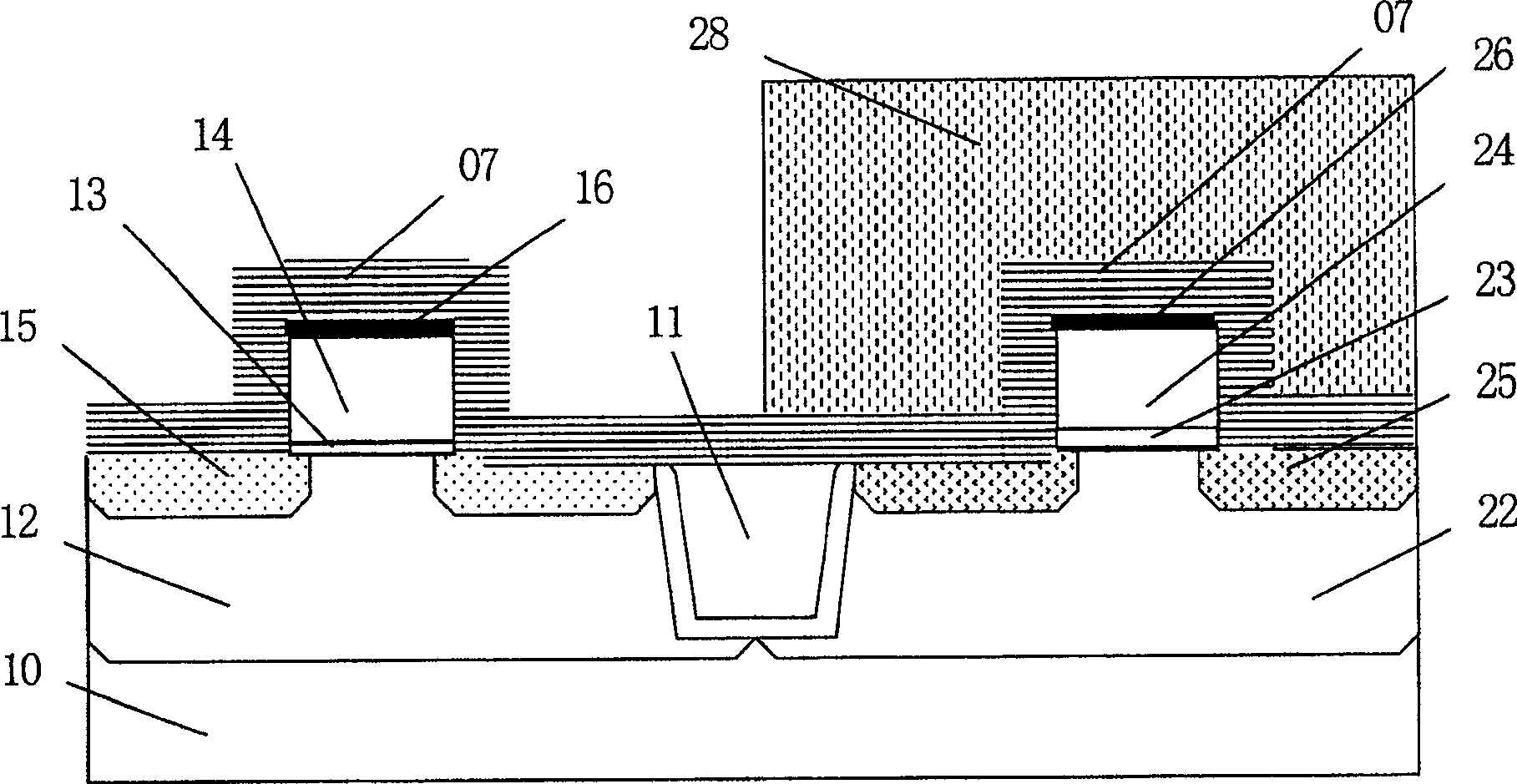 Strain source-drain CMOS integrating method with oxide separation layer