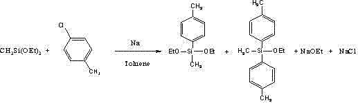 P-benzyldiethoxymethylsilane and preparation method thereof