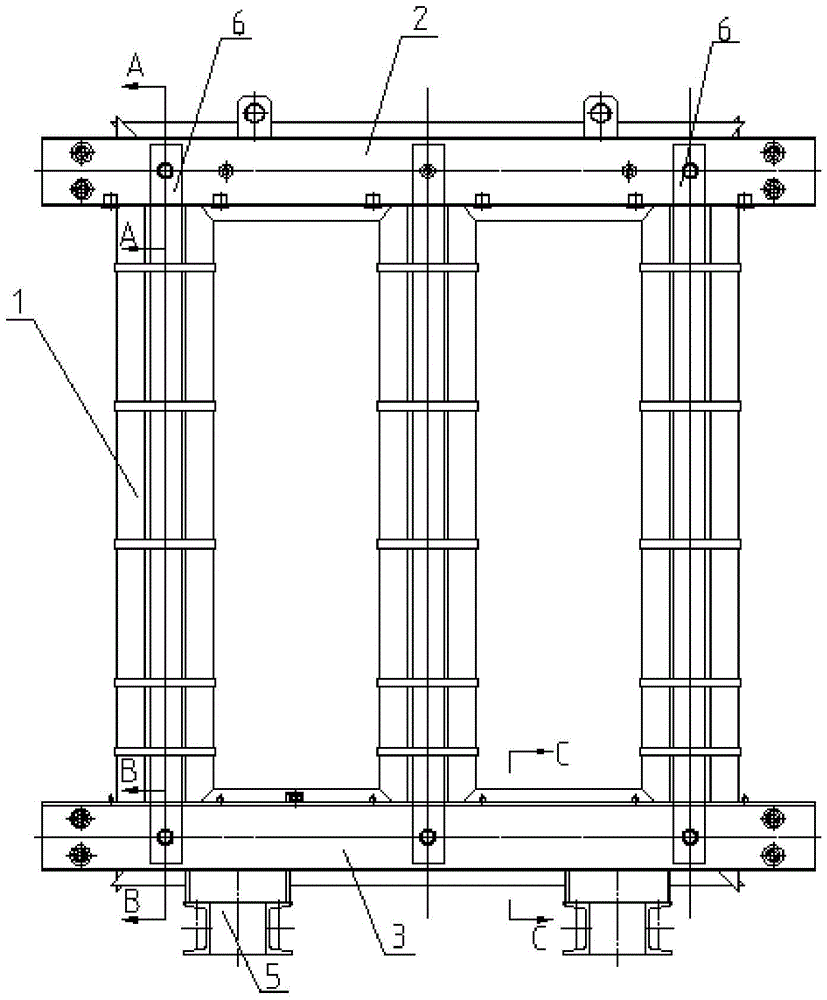 Iron core assembly of dry-type transformer