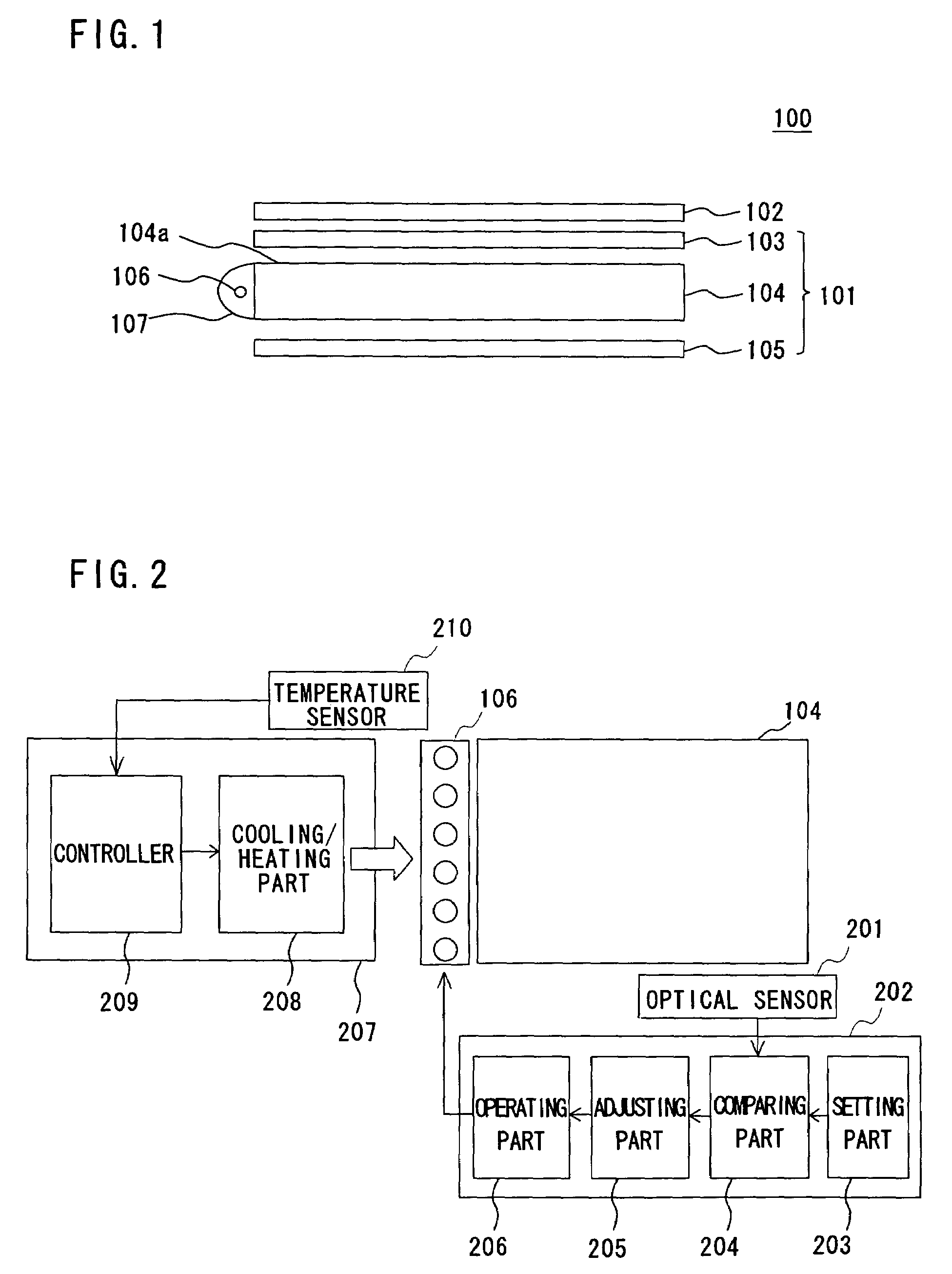 Light source unit and display device having luminance control based upon detected light values