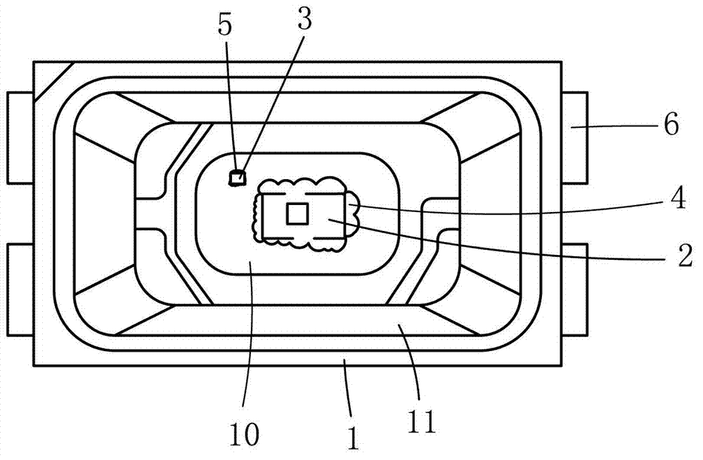 White LED (light-emitting diode) and method for packaging same