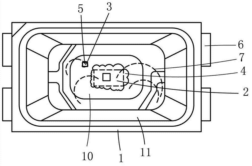 White LED (light-emitting diode) and method for packaging same