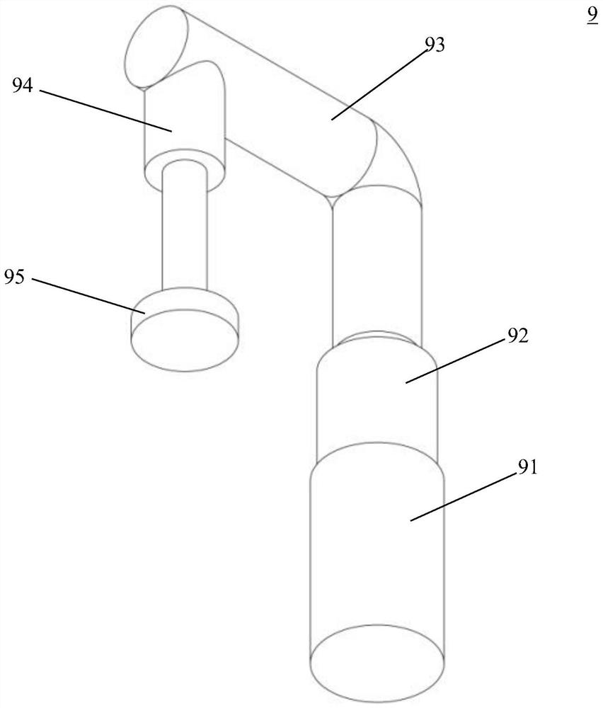 Double-welding-head welding device with hollow pedal arms