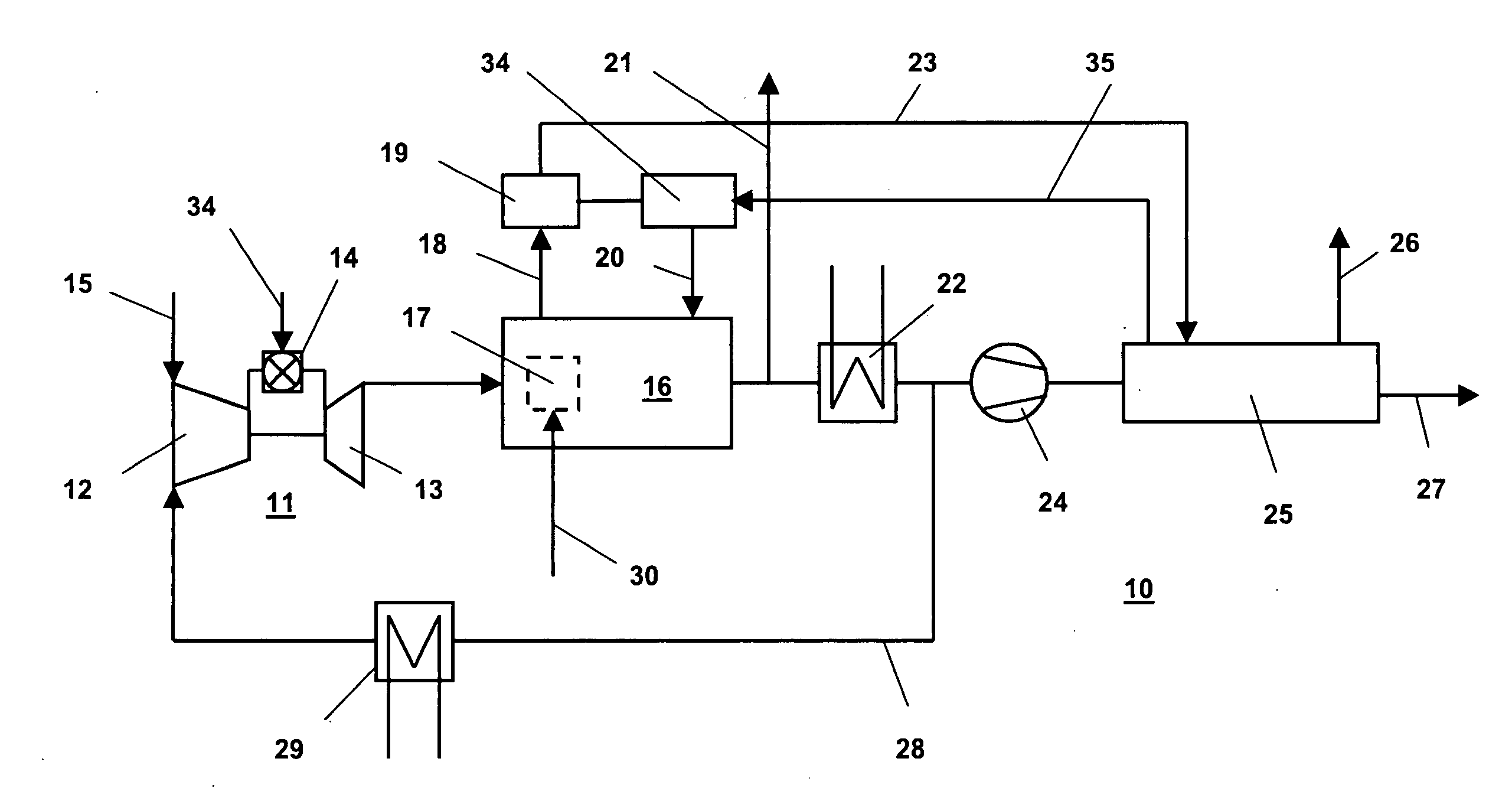 Combined-cycle power plant with exhaust gas recycling and co2 separation, and method for operating a combined cycle power plant