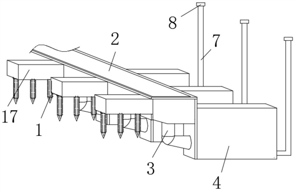 Adjustable drainage system for garden construction and use method of adjustable drainage system