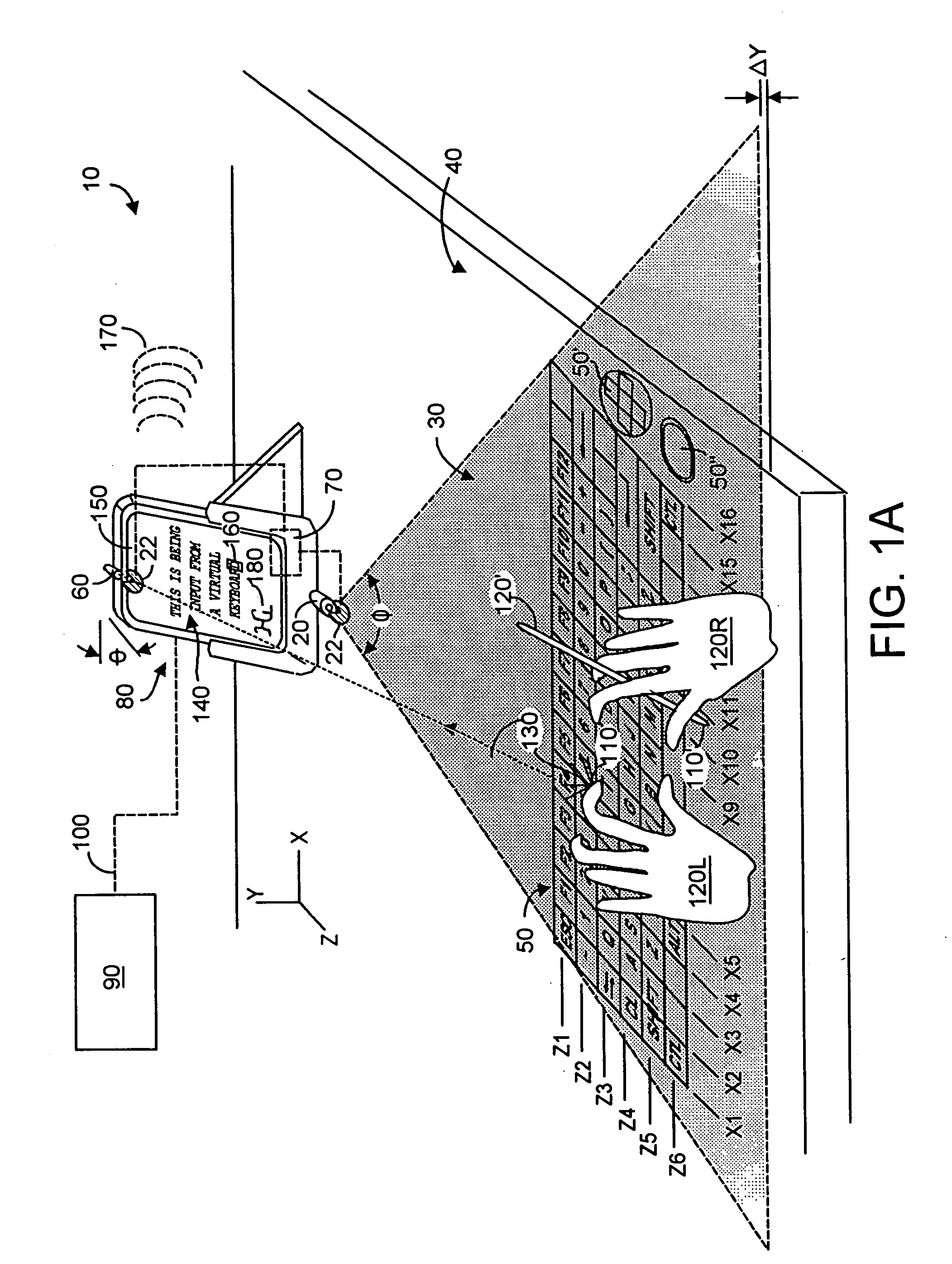 Quasi-three-dimensional method and apparatus to detect and localize interaction of user-object and virtual transfer device