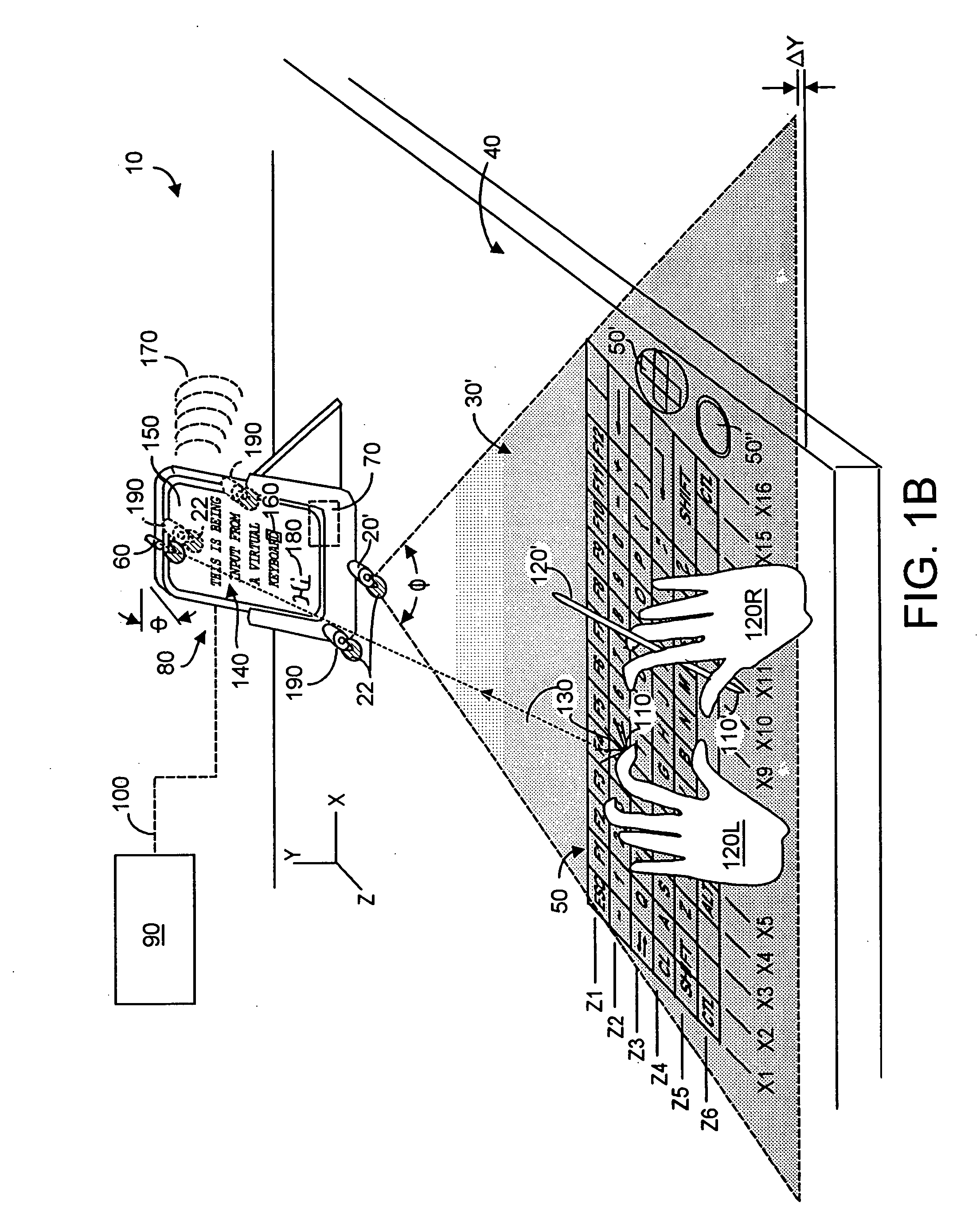 Quasi-three-dimensional method and apparatus to detect and localize interaction of user-object and virtual transfer device