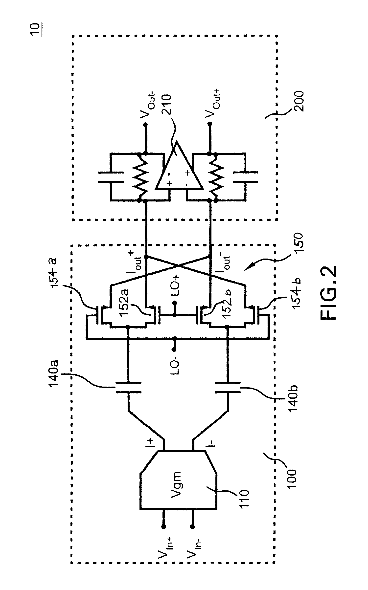 Variable transconductance mixer system