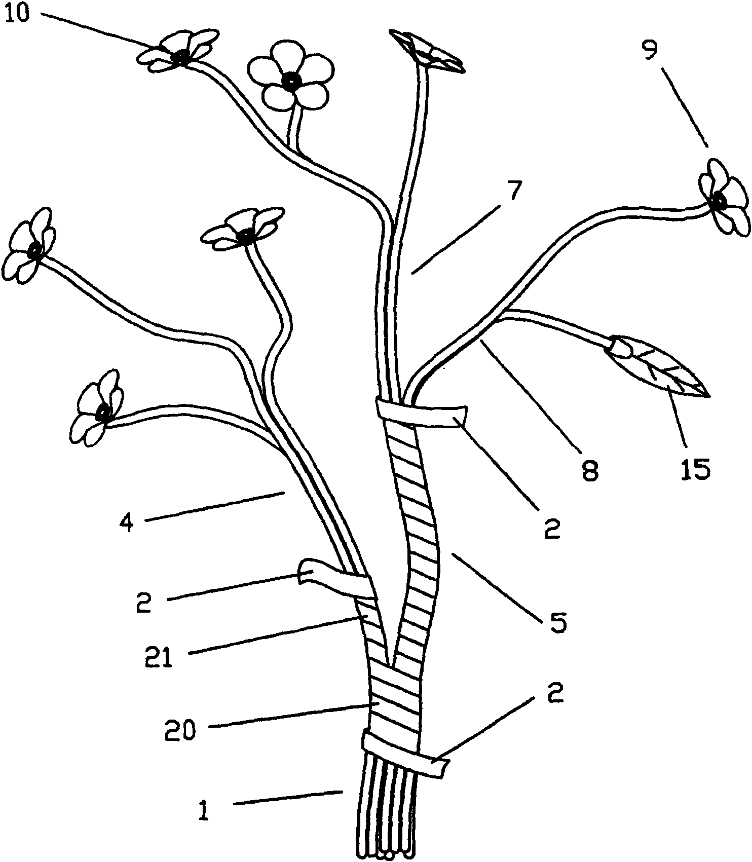 Simulated-tree festoon lighting structure
