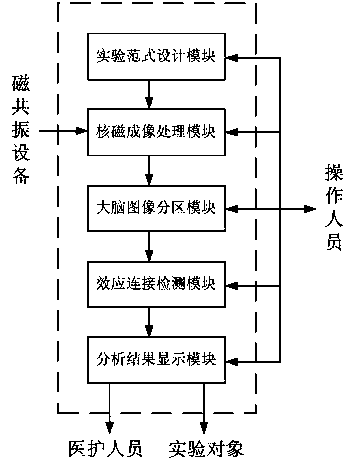 Brain region effect connection analysis system based on functional magnetic resonance imaging
