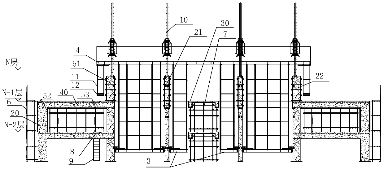 Synchronous construction integral steel platform formwork device and construction method