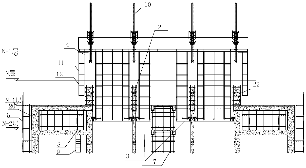 Synchronous construction integral steel platform formwork device and construction method